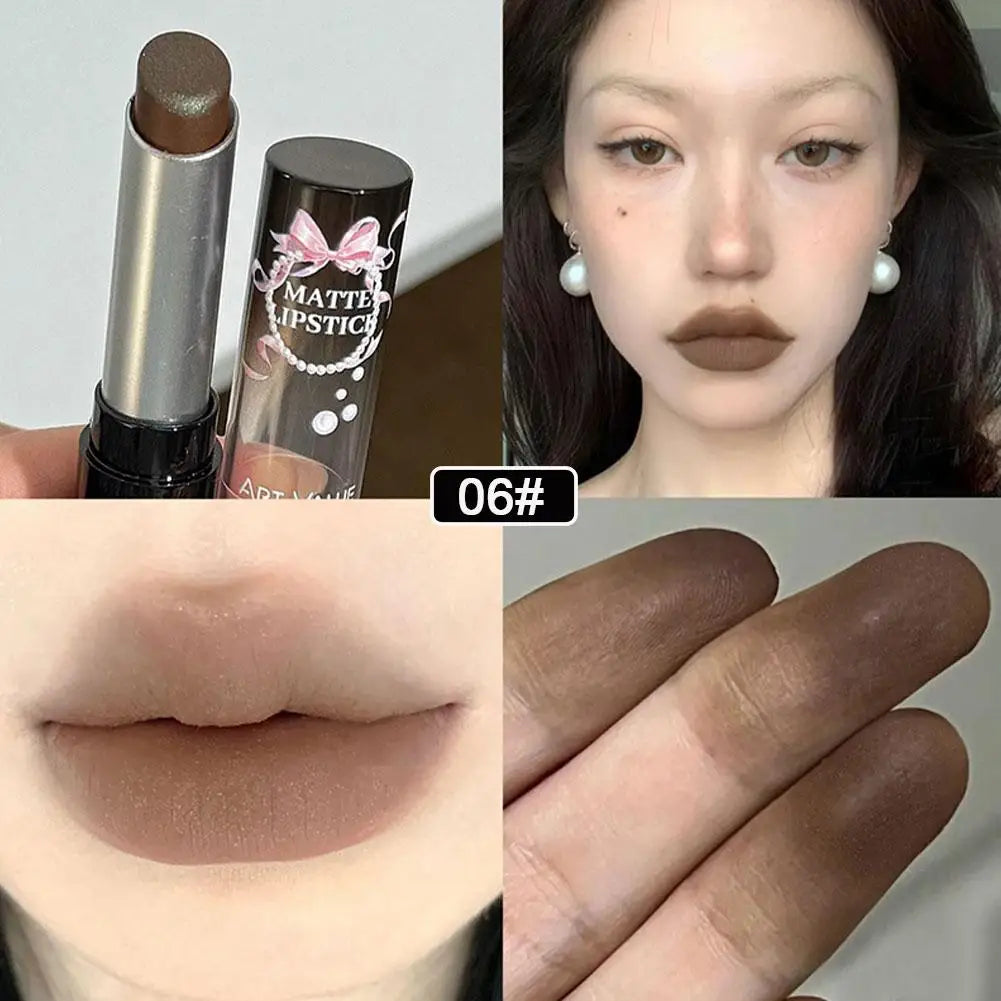 Moisturizing Velvet Matte Lipstick Mousse Long Waterproof Light Natural Warm Brown Toned Lip Tint Make Up Peaceful Pleasures Health and Wellness F