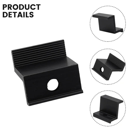 10Pcs Black Aluminum Alloy PV Solar Panel End Clamp Photovoltaic Bracket Mount Accessories Side Pressure Block Peaceful Pleasures Health and Wellness