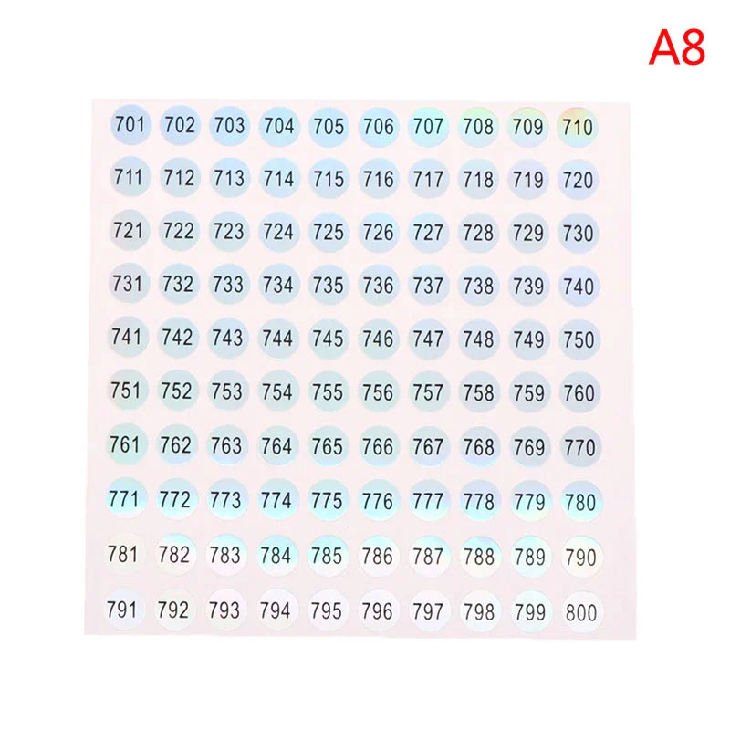 Waterproof Laser Number Stickers 1–1000 | Nail Polish Labels
