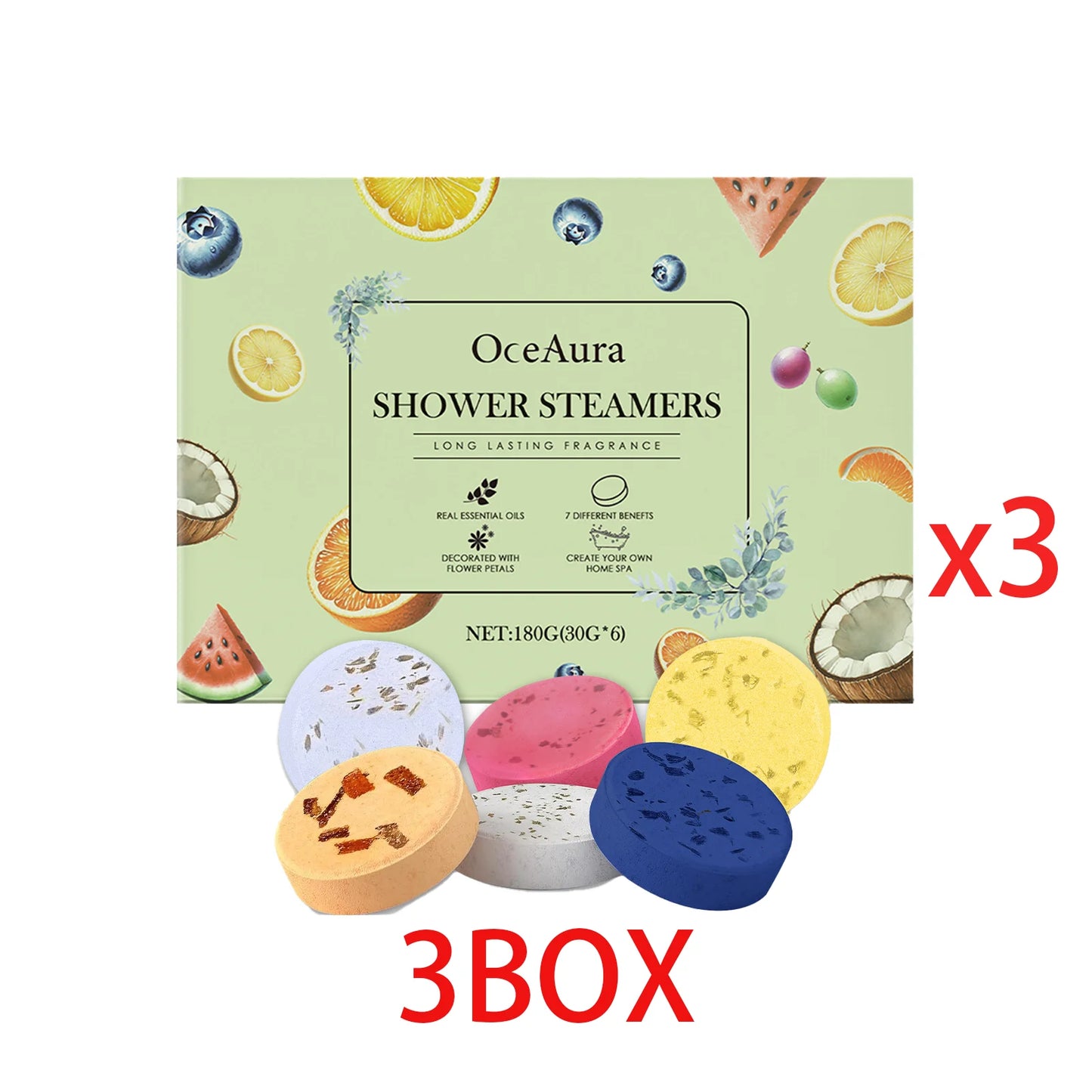 OceAura Aromatherapy Shower Steamers 6-Pack | Gift Set