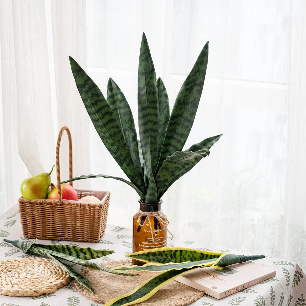 Artificial PVC Snake Plant Fake Green Plants Low-maintenance Home