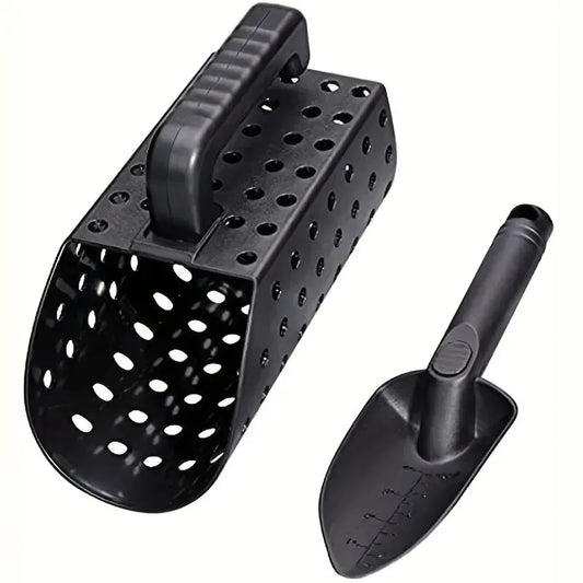 Metal Detector Sand Scoop and Shovel Set Digging Tool Accessories for Underground Metal Detecting Gold Treasure Detector Peaceful Pleasures Health and Wellness black