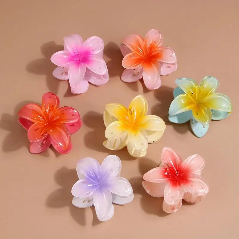 Hawaiian Flower Claw Clip – Colorful Resin Hair Clip for Women