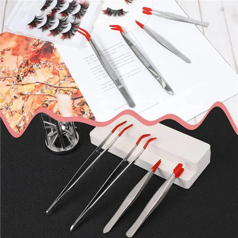 A36T-8Pieces Tweezers With Rubber Tips Tweezers PVC Coated Tweezers Set, Rubber Straight Tip Tweezers Rubber Flat Tip Tweezer Peaceful Pleasures Health and Wellness