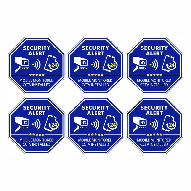 3.3"*3.3" 6PCs CCTV Video Surveillance Security & Mobile Monitored CCTV Installed Stickers, Indoor & Outdoor Peaceful Pleasures Health and Wellness Default Title