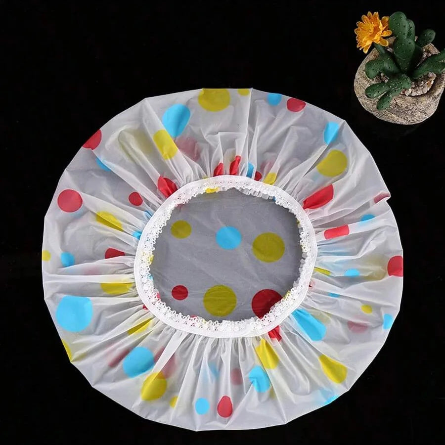 5pcs Waterproof Shower Cap WOMEN'S Household Bathing Anti-oil Smoke Hair Care Shower Cap Dry Hair Cap Peaceful Pleasures Health and Wellness