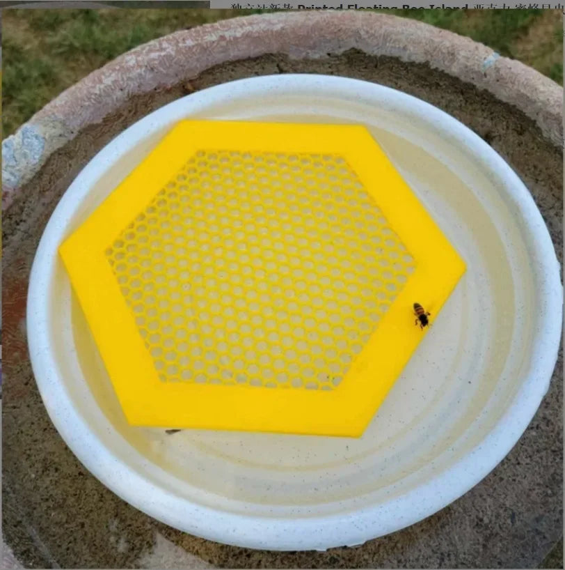 Anti-Drowning Bee Waterer – Hexagonal Acrylic Tray with Lure Cups for Beehive Hydration Peaceful Pleasures Health and Wellness Yellow