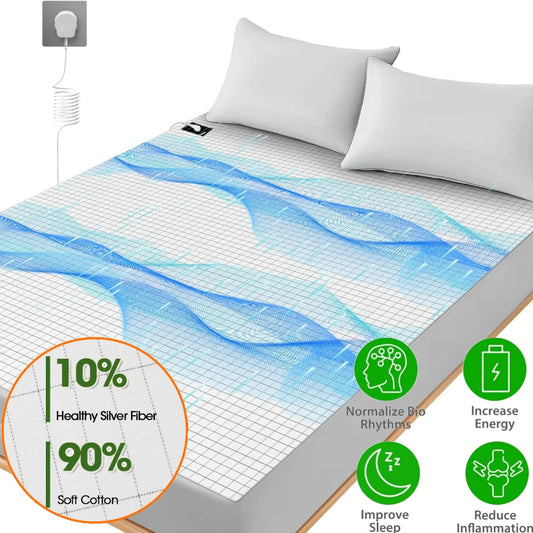 Grounding Bed Sheet | Silver Fiber & Organic Cotton Earthing Mat Grounding Earthing Sheet Peaceful Pleasures Health and Wellness