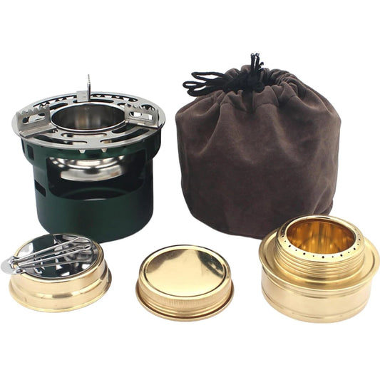 Mini Alcohol Stove Spirit Burner with Pot Stand, Portable Camping Stove,Outdoor Camping Burner for BBQ Cooking Picnic Peaceful Pleasures Health and Wellness