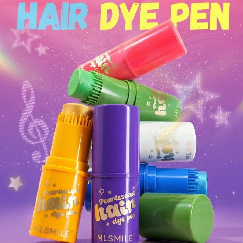 6-Color Pearl Shimmer Temporary Hair Chalk Stick | Party & Cosplay