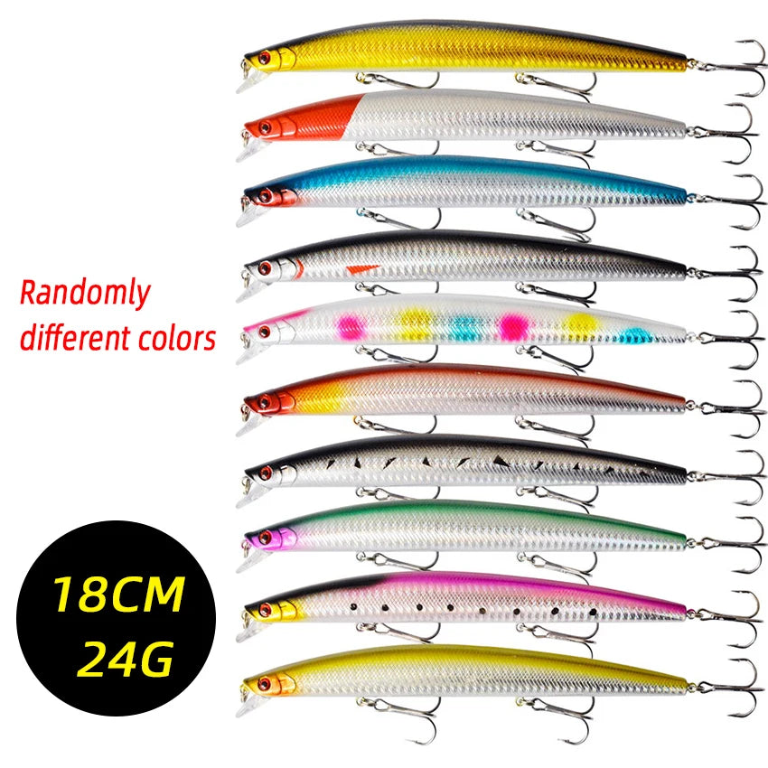2026 New Minnow Fishing Lure Set, 3/5/8Pcs Random Artificial Bait, 18CM 24G Swimming Crank Wobble Crankbait for Outdoor Fishing Peaceful Pleasures Health and Wellness FS0045 3pcs Random Colors
