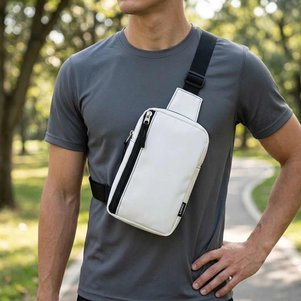 Mini Sports Shoulder Bag Lightweight Crossbody Phone Bag for Outdoor Activities Peaceful Pleasures Health and Wellness