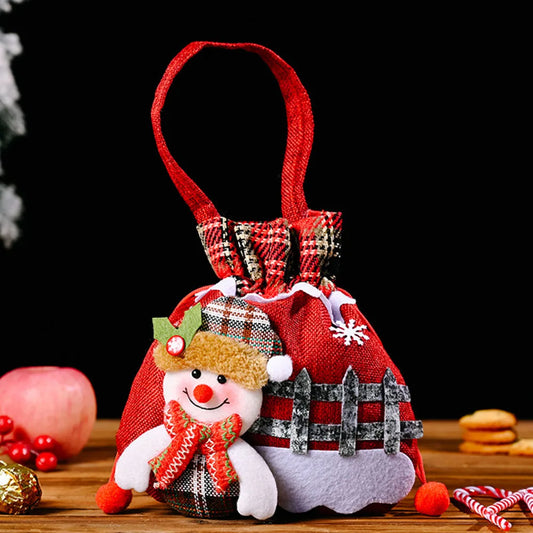 Christmas Santa Sack Cloth Gift Bag with Handle | Holiday Candy Bag Christmas Gift Bag Oasis Select
