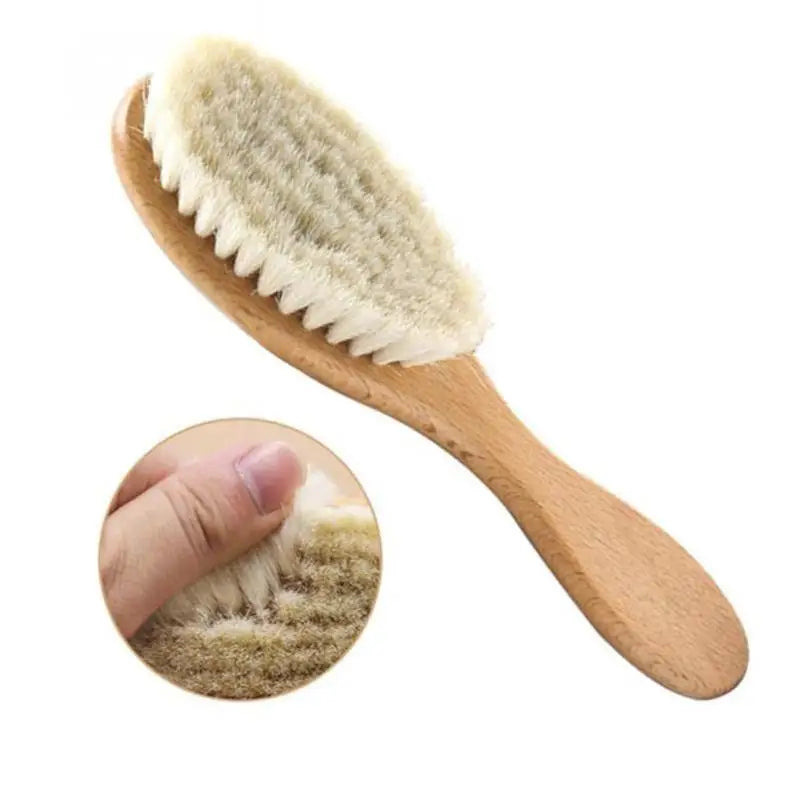 Baby Hair Comb Set 3-Piece | Beech Wool Brush & Scalp Massager