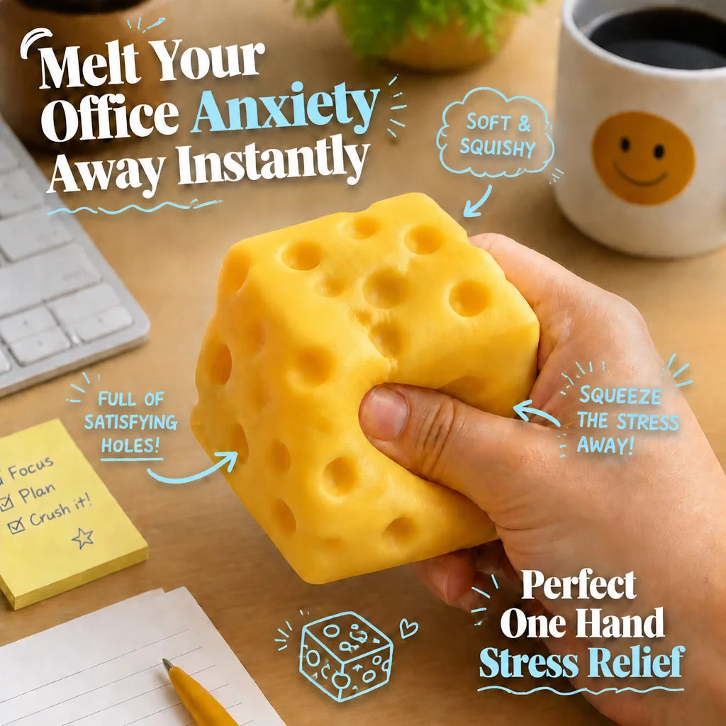 1pc Simulation Cheese Squishy Stress Relief Toy 7cm Stress Relief Toy Birthday Gift for Friends Couples Family Office Party Peaceful Pleasures Health and Wellness