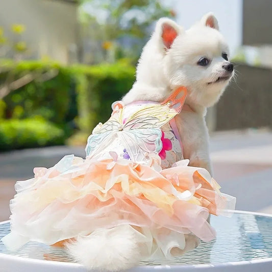 Pet Princess Dress – Lace Stripe Silk Skirt for Dogs & Cats Pet Dress Peaceful Pleasures Health and Wellness