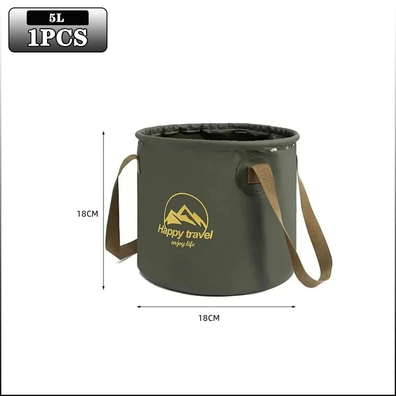 Folding Portable Bucket with Lid 5L 10L 20L | Camping Car Wash