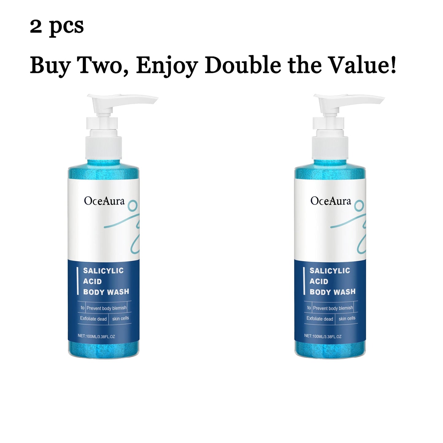OceAura Salicylic Acid Body Wash | Exfoliating Shower Gel 100ml