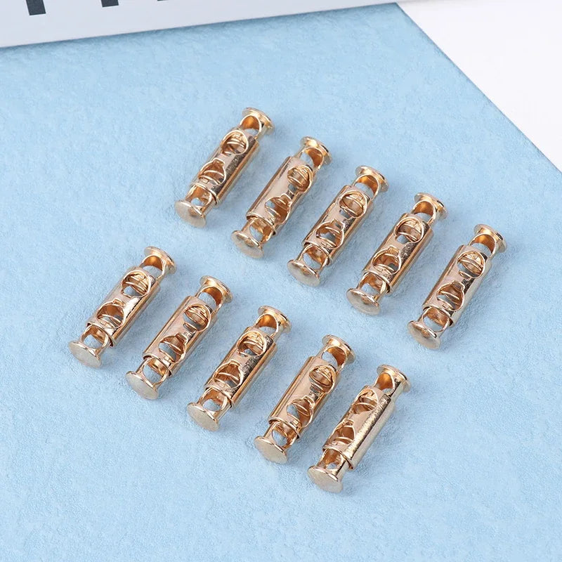 10-Pack Metal Double-Hole Spring Buckles | Cord Lock Toggles