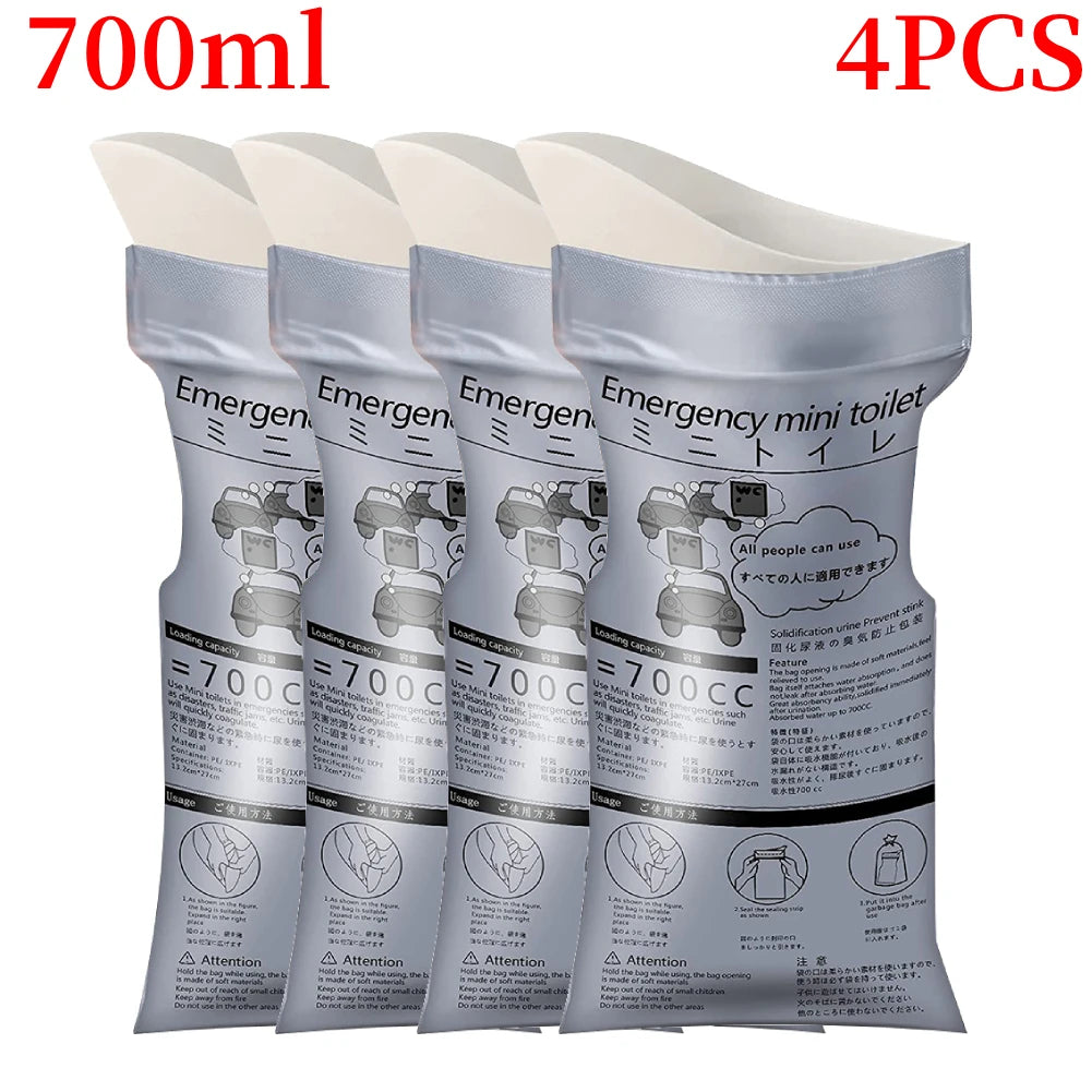4-32Pcs Outdoor Emergency Urine Bags 700ml Disposable Travel Mobile Toilet Portable Urinal Bag for Female Baby Male Vomiting Bag Peaceful Pleasures Health and Wellness 700ml 4PCS