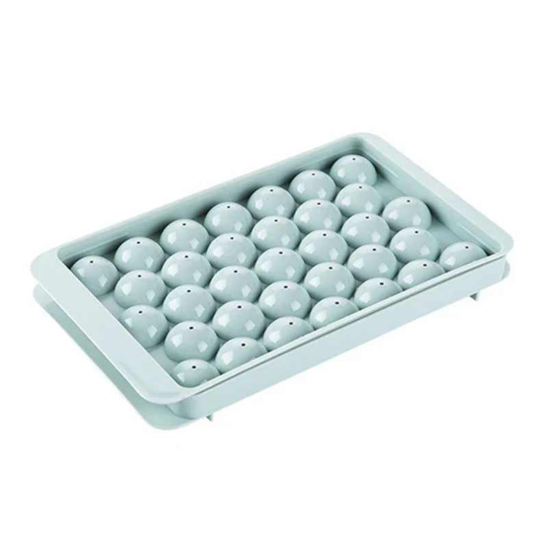 3D Round Ice Cube Tray With Lid Plastic Diamond Spherical Style Ice Mold DIY Mould Ice Ball Maker Kitchen Tools ice cube mold Peaceful Pleasures Health and Wellness 1pc blue