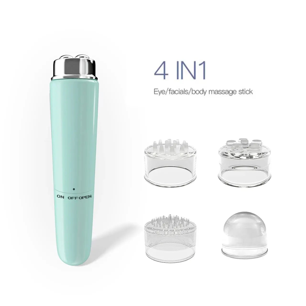 4 in 1 Electric Eye Massager Micro Vibration Facial Beauty Instrument for Relax Eye Dark Circles Eye Bags Puffiness Eye Massage Peaceful Pleasures Health and Wellness C542-green