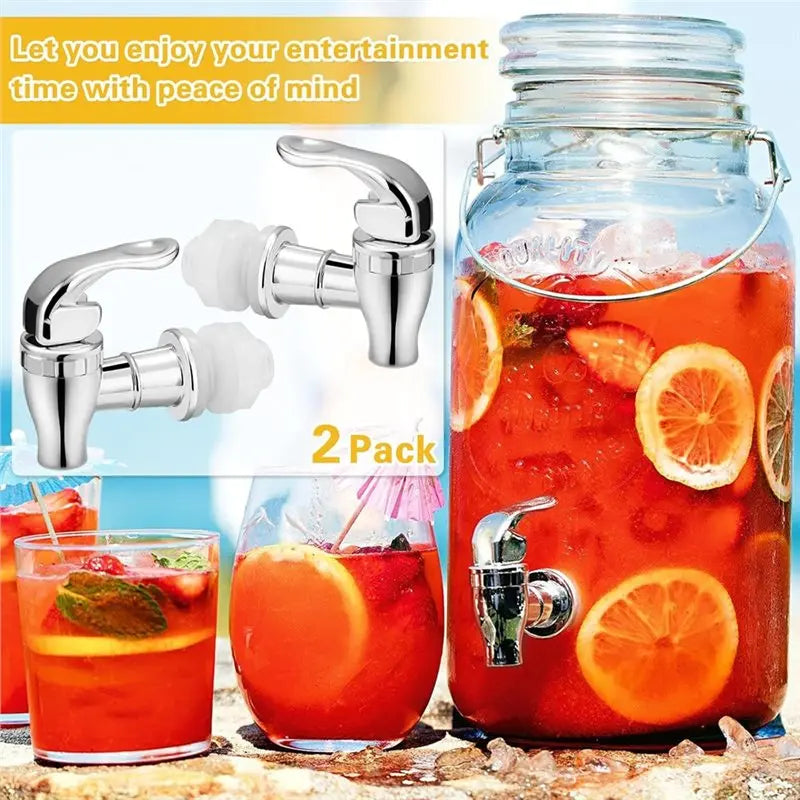 Y51A-For Drink Dispenser Spout 2 Pack Replacement Push Style Spigot For Beverage Dispenser Carafe Peaceful Pleasures Health and Wellness