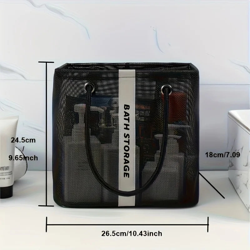 Portable Mesh Toiletry Bag – Quick-Dry Travel Shower Organizer