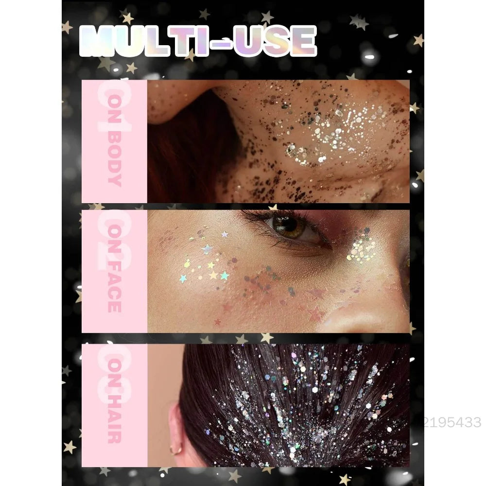 Face & Body Glitter Gel – Festival, Concert & Carnival Makeup