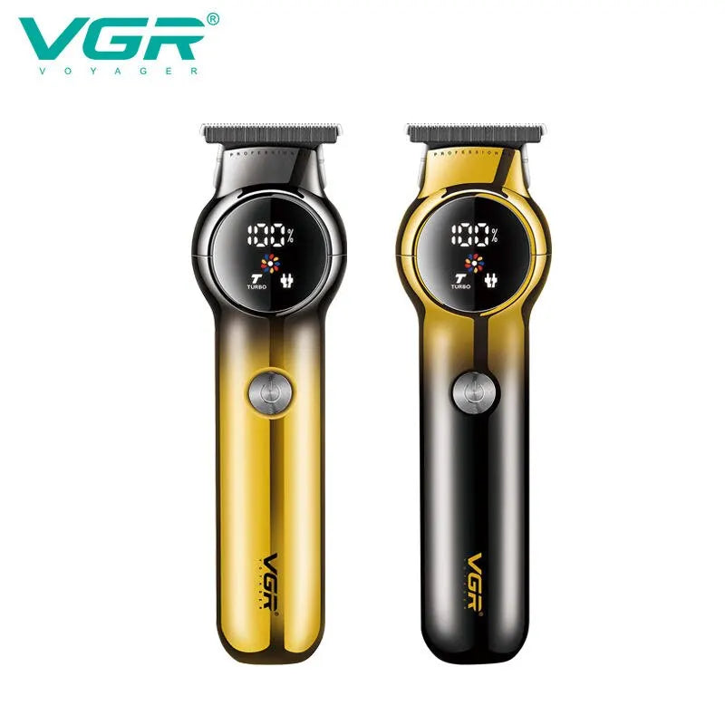 VGR 989 Men's Hair Clipper Gradient Color Body Hair Trimmer USB Dual Use Pusher Powerful LED Intelligent Digital Display Pusher Peaceful Pleasures Health and Wellness