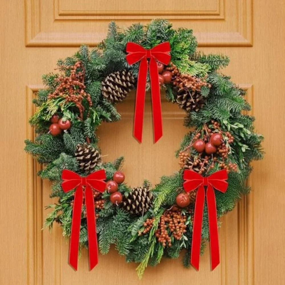 45cm Velvet Christmas Ribbon Bow | Wreath & Gift Decoration