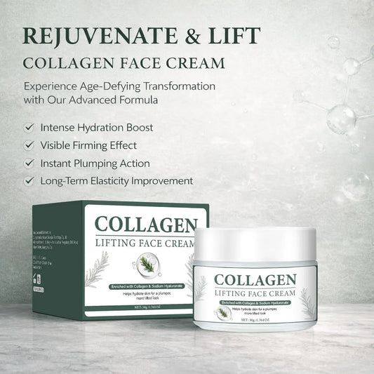 Collagen Face Gel-Cream with Peptides, Marula Oil, and Hyaluronic Acid,Hydrates & Firms Skin, Deep moisturizing Korean Skincare Peaceful Pleasures Health and Wellness