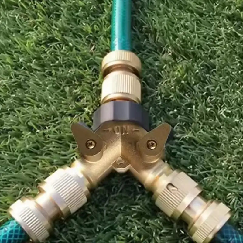 3/4" 2-Way Garden Hose Splitter with Dual Shut-Off Valves