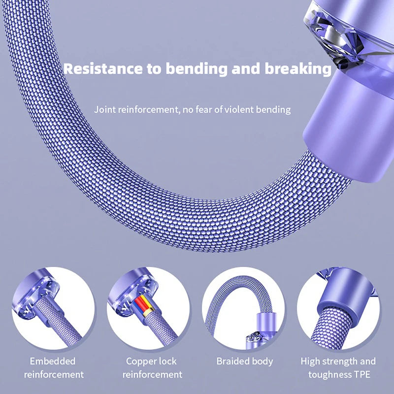 120W Type C Cable Super Fast Charging Nylon Braided USB C Cord Quick Charge for Samsung Xiaomi Huawei POCO OPPO Peaceful Pleasures Health and Wellness