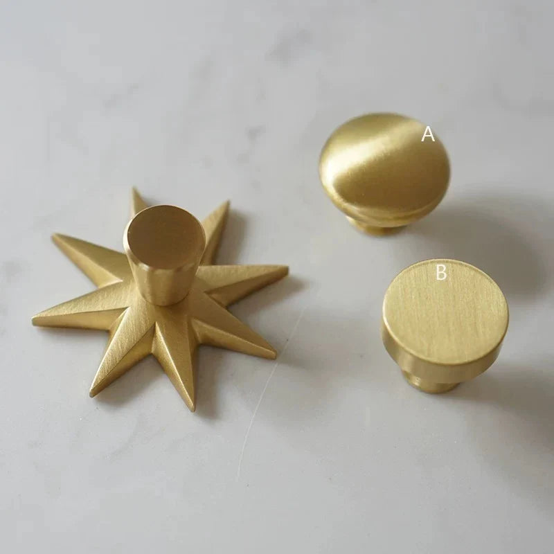Solid Brass Gold Polka Dot Cabinet Drawer Handle – Luxury