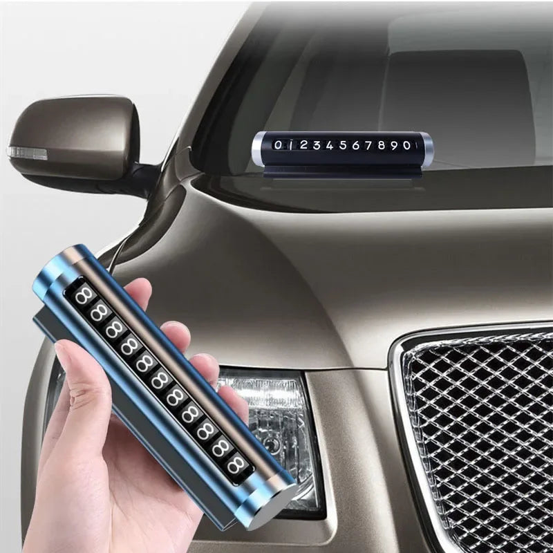 Metal Car Temporary Parking Card Universal Rotate Phone Number Plate Aluminum Stickers Park Stop in Car-styling Auto Accessories Peaceful Pleasures Health and Wellness
