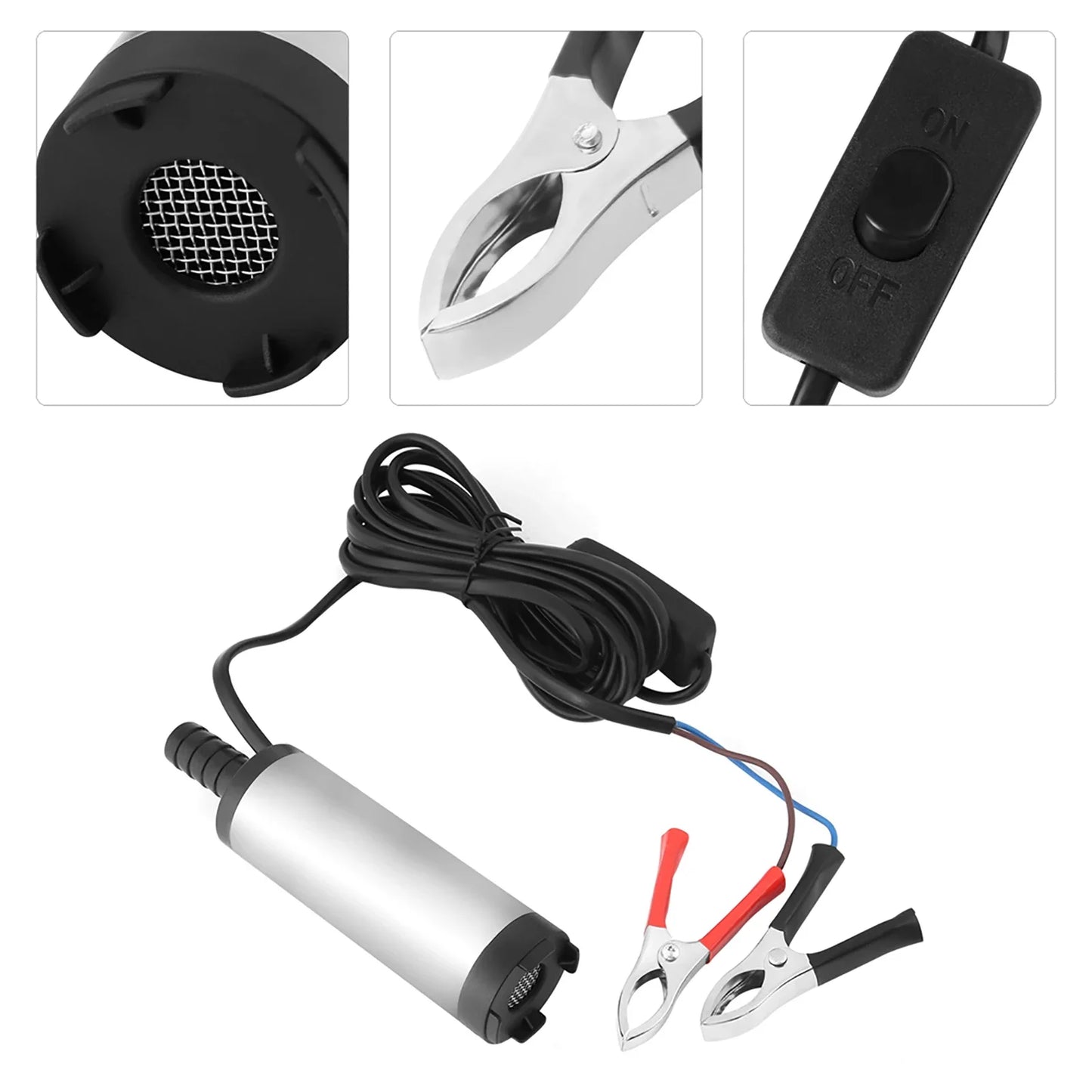 12V Stainless Steel Submersible Pump Water Dieseloil Refueling Tool