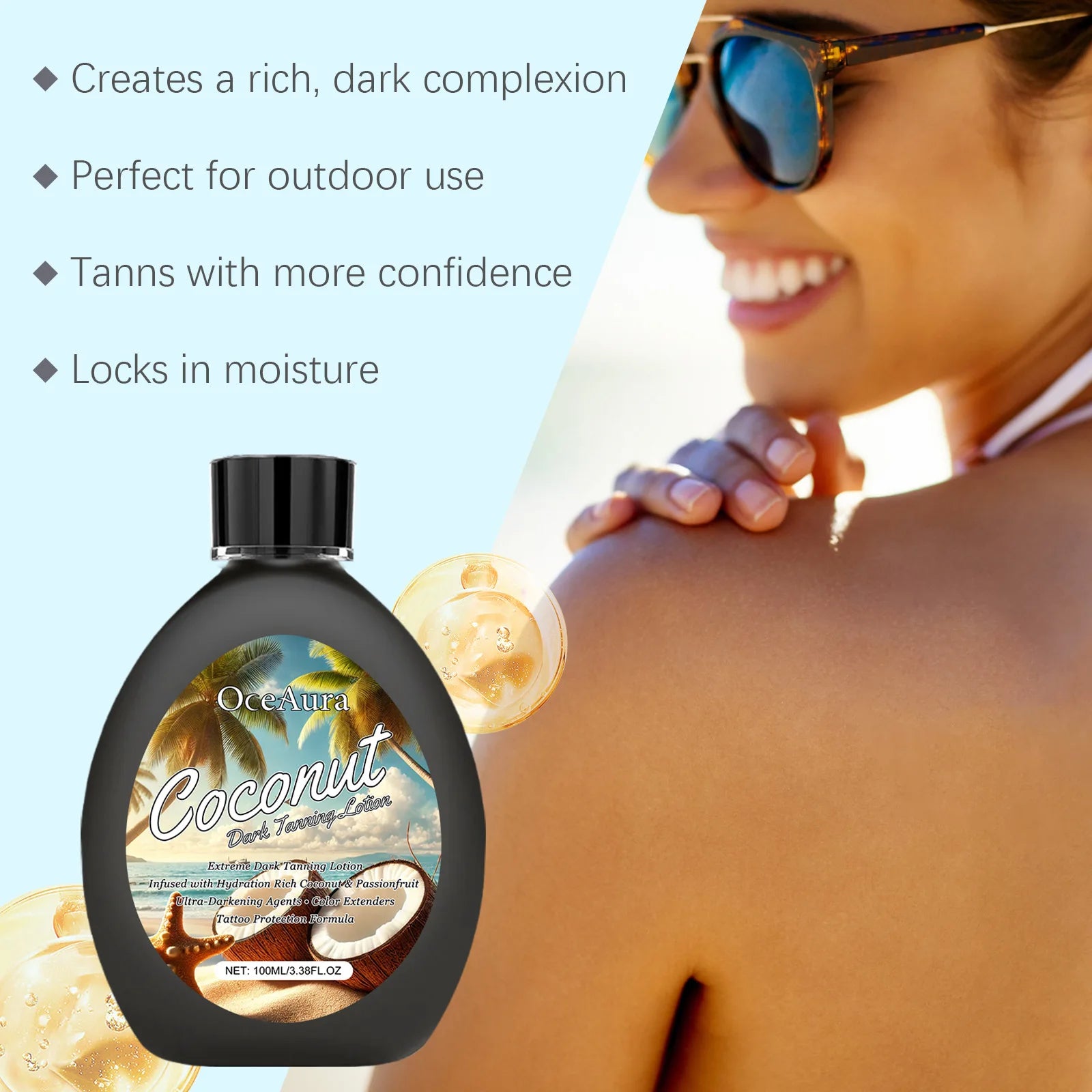 Bronze skin blackening lotion, summer beach bronze wheat skin tone moisturizing body blackening cream Peaceful Pleasures Health and Wellness