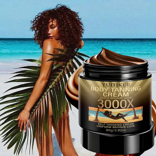 YUITIKUE 3000X Body Tanning Cream 80g for Quick, Uniform Bronze Sunless Tanning Look Peaceful Pleasures Health and Wellness