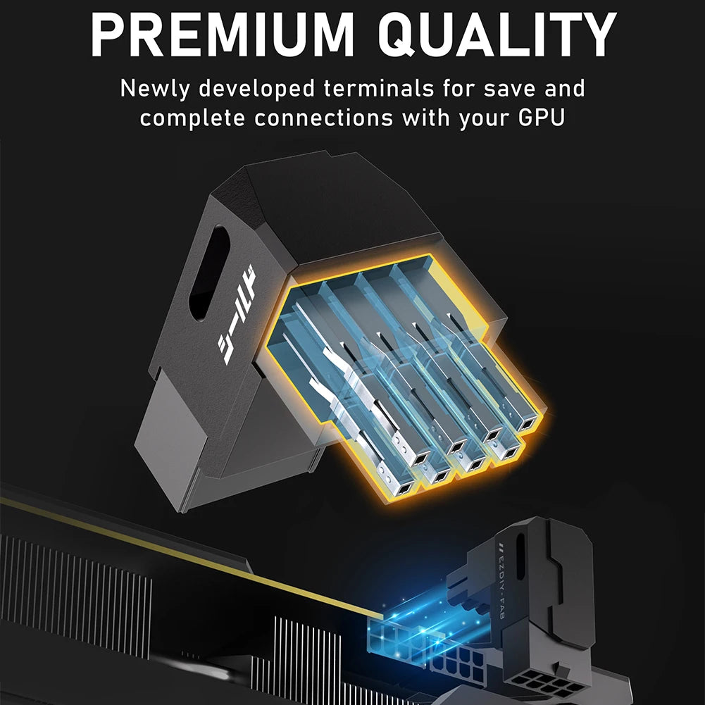 8-Pin PCIe GPU Power Adapters Head Power Steering Connector Power Right Angle Elbow Adapter for Desktop PC Graphics Card Peaceful Pleasures Health and Wellness