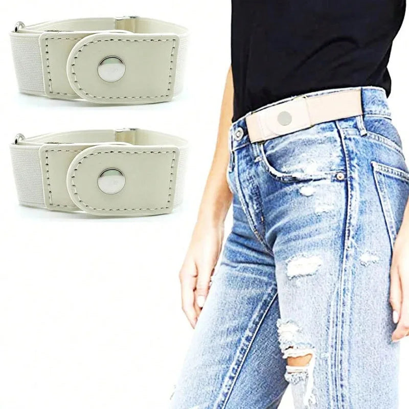 2-Pack No Buckle Elastic Belt Unisex | Invisible Stretch Belt