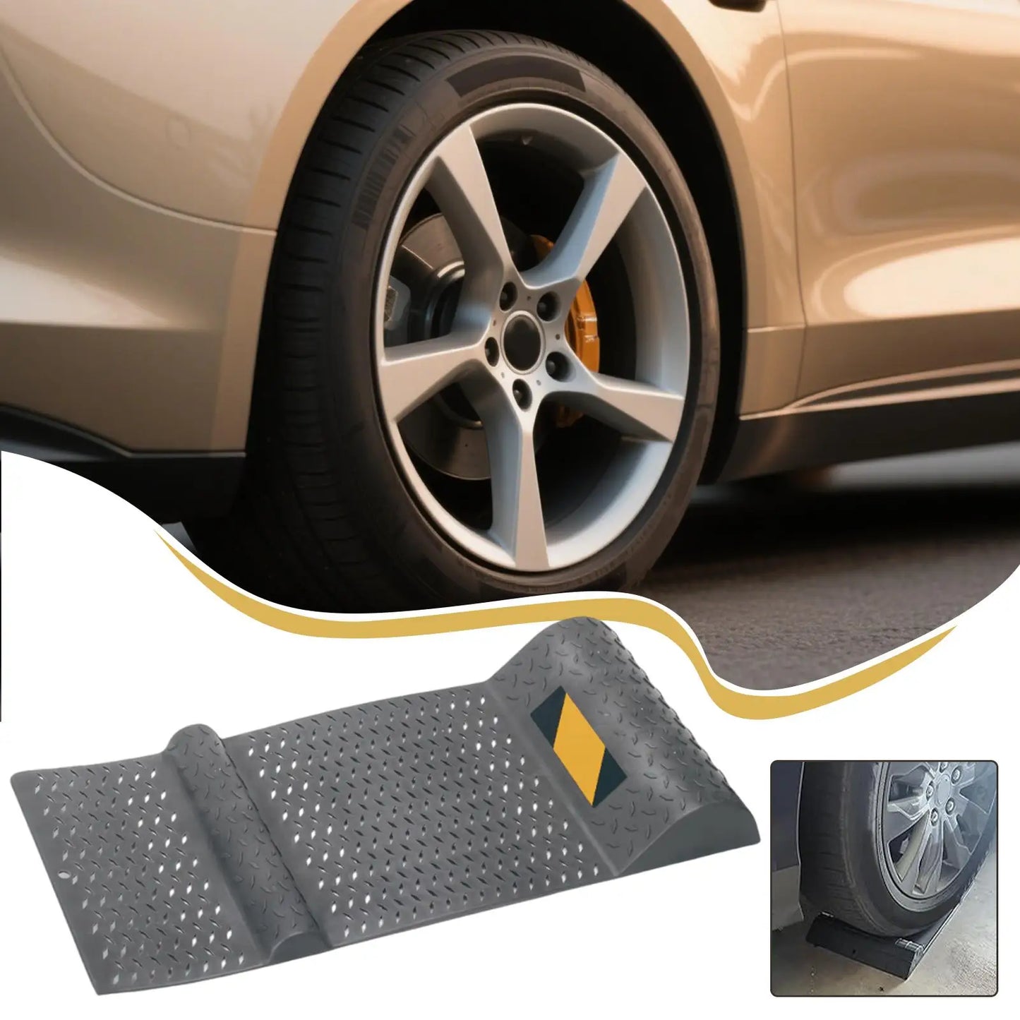 Non-Slip Car Parking Mat Wheel Chock Stopper Pad – Garage Aid