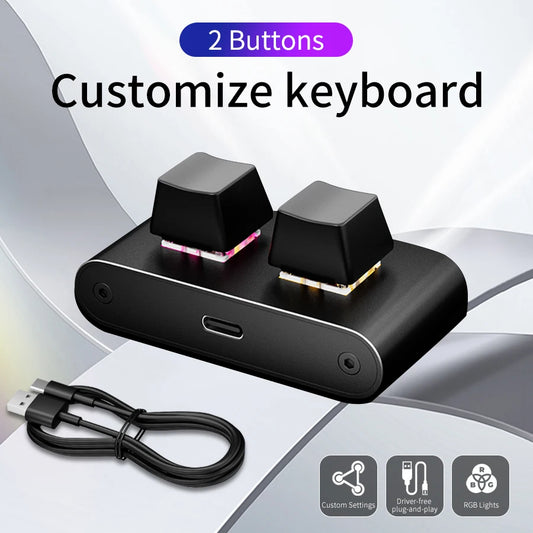 2Keys Wired Customize RGB Keyboard Programming Macro Gaming Keypad Copy Paste Volume Mechanical Keyboard Hot Swap Macro Keyboard Peaceful Pleasures Health and Wellness