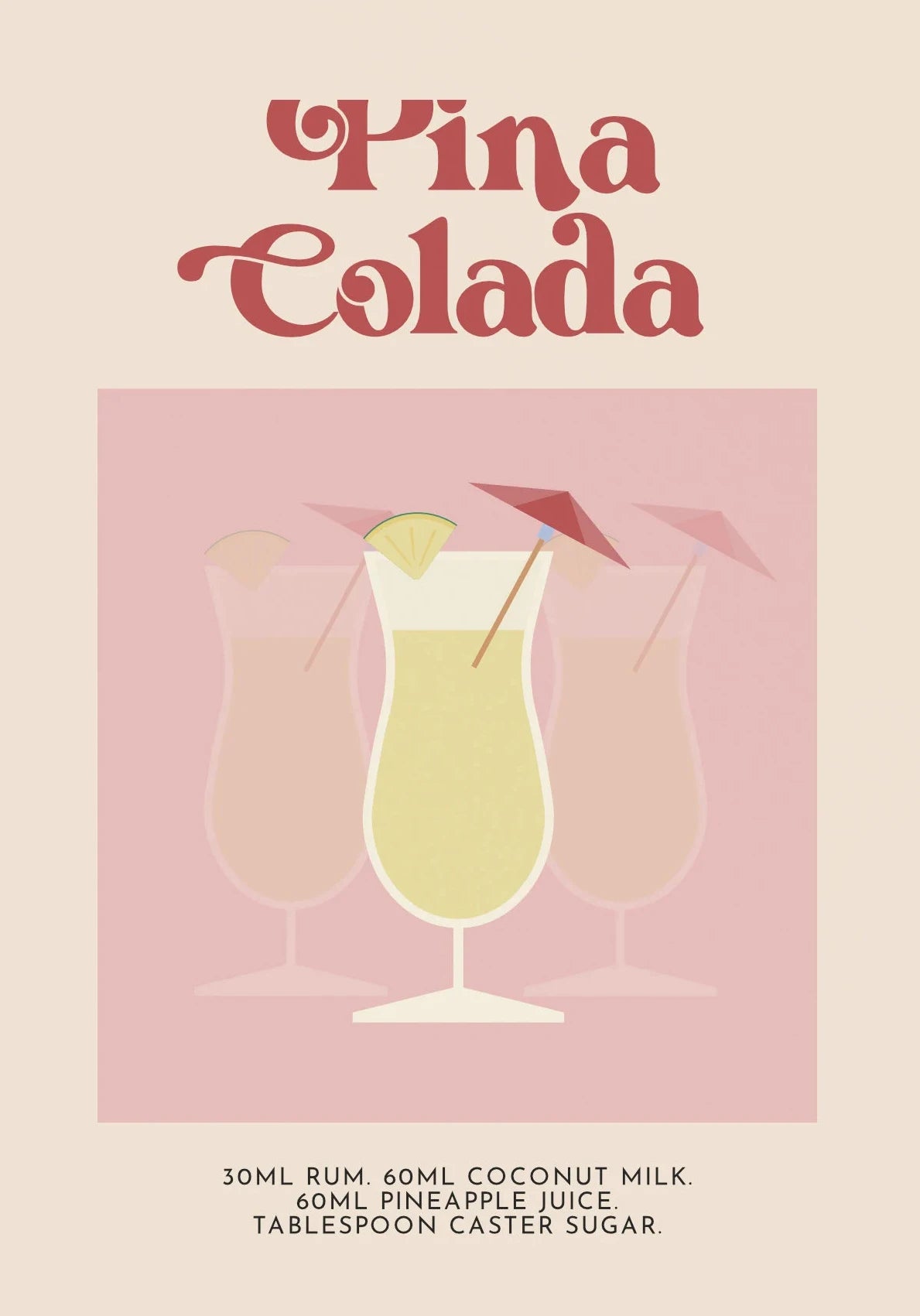 Retro Cocktail Alcohol Drink Poster Aperol Spritz Espresso Martini Canvas Printing Wall Art Vintage Bar Recipe Kitchen Decor Peaceful Pleasures Health and Wellness DM43-9 30x40cm Unframed