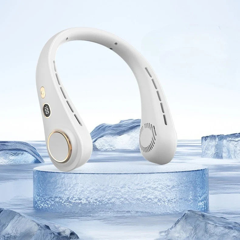 Portable Bladeless Neck Fan – Rechargeable Wearable Cooler