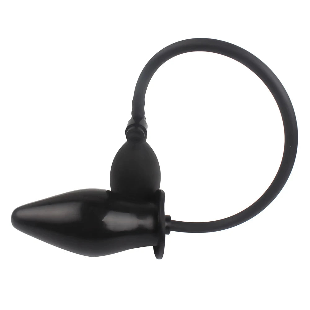Inflatable Anal Plug with Metal Ball for Men&Women Extra Large Prostate Massager &G-Spot Stimulator Premium Comfort Anal Dilator Peaceful Pleasures Health and Wellness black