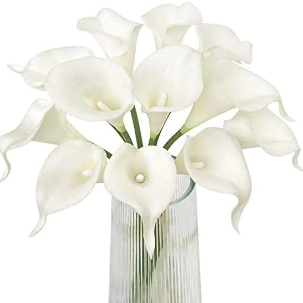 Elegant White Calla Lily Artificial Bouquet Weddings Home Decor