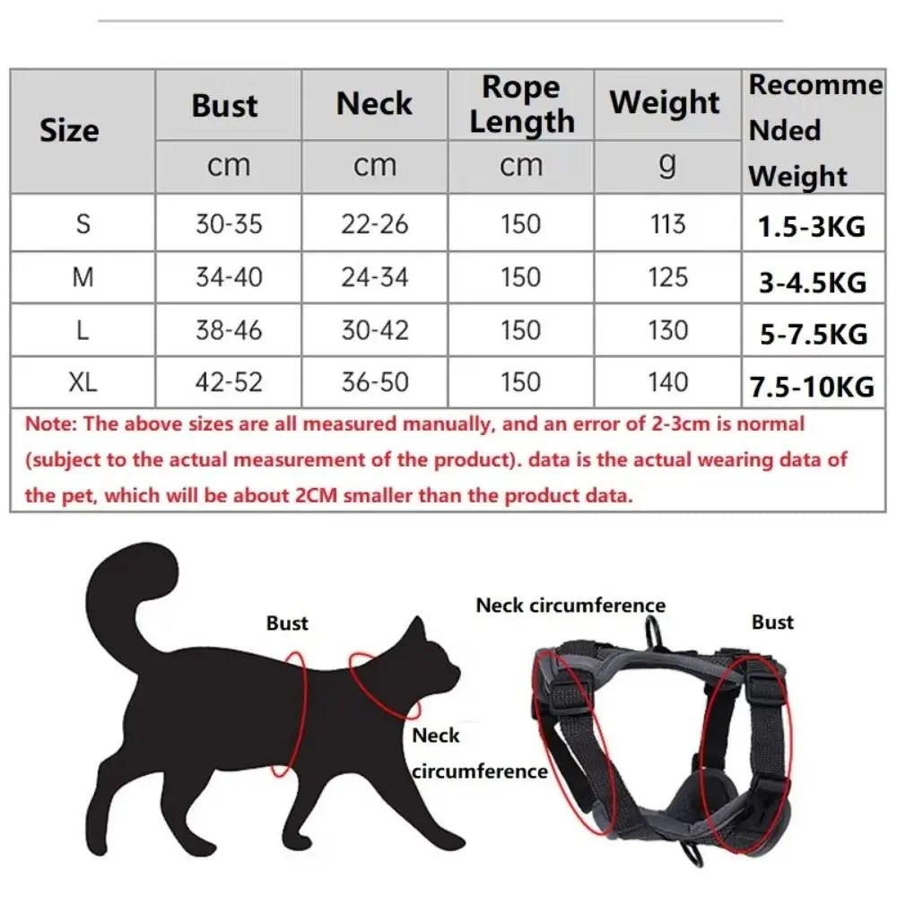 Reflective Vest Cat Harness & Leash Set – Escape Proof