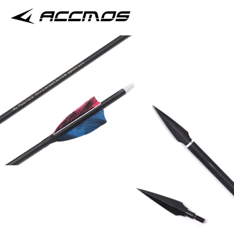6 ID6 Sp500 Archary Carbon Arrows Turkey Feather 100 125gr Tips