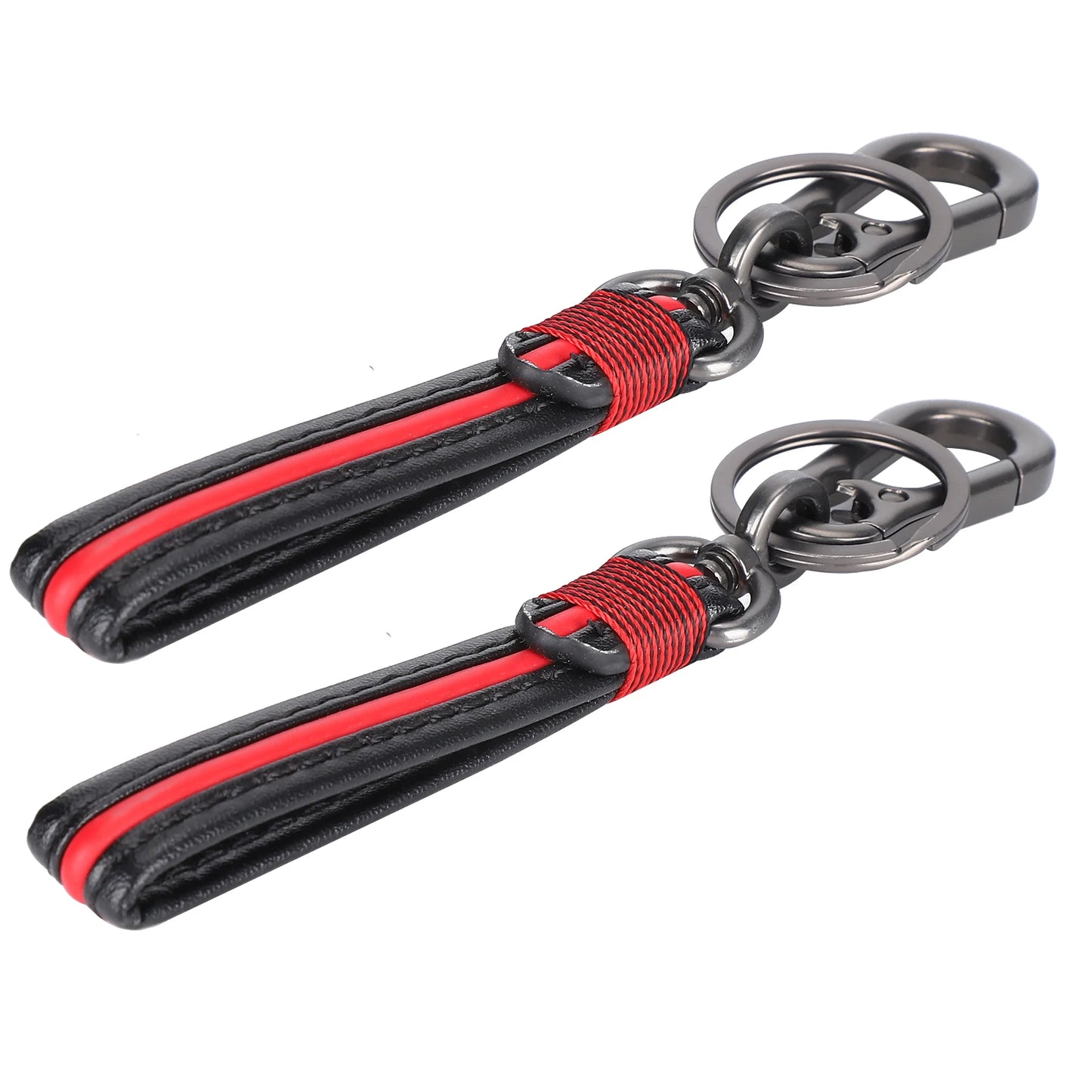 Key Chain Key Pendant Hand‑Made Faux Leather Braided High-strength Alloy for Key Couple Christmas Gifts Bag Decoration Peaceful Pleasures Health and Wellness